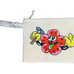 New Kenzo Embroidered Floral Cartoon Print Large Clutch Pouch Photo 0