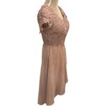 EAST COAST BELLA Mother Of The Bride Dress Sz 6 Chiffon Lace Pink Midi V Neck Photo 6
