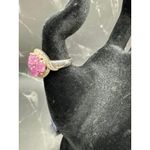 Vintage STS 925 Pink Sapphire Cluster Cocktail Ring Size 8 Photo 2