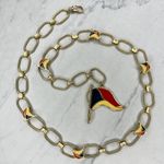 Vintage Nautical Sailing Flags Belly Body Metal Chain Link Belt Size Small S Photo 0