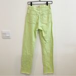 AGOLDE  Jeans Womens 24 Green Criss Cross Straight Button Fly Raw Hem‎ Denim EUC Photo 4
