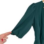 Slate + Willow Balloon Sleeve Wrap Top in Hunter Green True Wrap 3/4 Sleeves XS Photo 4