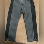 Mango two toned black and grey high waist straight jeans Photo 5