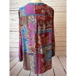 Joan Rivers Blouse Plus size 16 Paisley long sleeve button front shirt QVC Tunic Photo 5