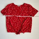 Madewell  Women's Red Prairie Posies Novel Tie-Front Top XS‎ Photo 5