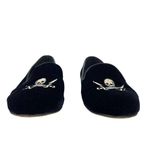 Jon Josef Black Velvet Gatsby Embroidered Skull Flat Loafers Shoes Size 7.5 Photo 6