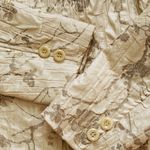 Erin London Blazer Jacket Cream Ivory Gold Floral Lightweight Jacket Medium Tan Photo 8