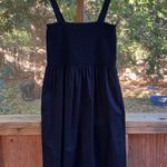 Ann Taylor LOFT Women's Navy Smocked Sleeveless Midi Dress Size M Photo 0