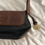 Brahmin  Shoulder Bag Purse Croc Leather Classic Vintage Black Brown Photo 1