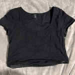 Aerie  Black Lace Crop Top Photo 0