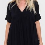 Listicle Black Babydoll Mini Dress  Photo 0