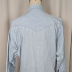 90s Vintage Embellished Denim Snap Button Up Shirt Light Wash Size Small Blue Photo 14