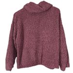 EXPRESS  Cowl Neck Sweater Womens M Purple Ribbed Textured Cozy Slouchy Boho Photo 2