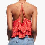 Forever 21 Red Ditsy Floral Strappy Back Cami Tank Top NWT Medium Photo 4