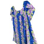 Vintage Royal Creations Dress 3XL Blue Purple Floral Hawaiian Aloha MuuMuu Vtg Size 3X Photo 2