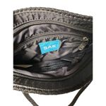 The Sak Black Crochet Knit Shoulder Bag with Silver Charm Casual Everyday Handbag Photo 3