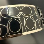 Coach  Signature C Black Enameled Silver-tone Bangle Bracelet 57.9g. Photo 10