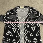 Bobbie & Brooks Bobbie Brooks Ladies Black & White Aztec Print Open Front Cardigan Size Medium Photo 9