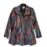 Habitat  Rainbow Stripe Yarn Button Closure Sweater Coat Womens XL Photo 0