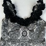 Maggy London Party Knee Length Black & White Satiny Sheath Dress Size 8 Photo 6