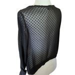 ZARA 🔵 SALE 3/$25 TRF COLLECTION GOTH BLACK LONG SLEEVE VNECK SHEER RUFFLE TOP S Photo 4