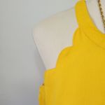Milk and Honey mustard scalloped halter tank size large Photo 3