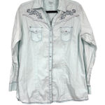 Wrangler  Rock 47 Pearl Snap Western Embroidered Button Down Shirt Womens XL Top Photo 0