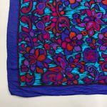 Floral Scarf Paisley Square Women Maximalist Eclectic Vintage Unique Bold Blue Photo 2