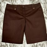 Tory Burch Brown Bermuda Shorts Tailored Cotton Golden Buttons Preppy Resort Photo 0