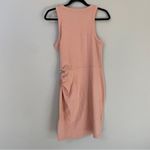 EXPRESS Peach Rhinestone Brooch Cotton Ruched Sleeveless T-Shirt Dress Small Photo 6