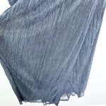 Saylor Midi Dress Alora Plissé One Shoulder SlitHem Black Metallic Size M0 Photo 6