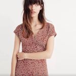 Madewell  Woodblock Floral V-Neck Front Slits Maxi‎ Dress Brown Cream Size 2 Photo 4