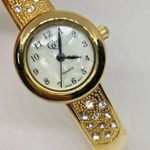 Gold Coast Women' Watch Bangle good Tone Rhinestones mop dial 22mm running Photo 1