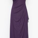 XScape Evenings. Petite "Lana" Long V-neck Beaded Flutter Sleeve Dress. Photo 1