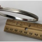 Vintage Monet Bangle Bracelet Silver tone Herringbone Chevron Etched Jewelry Photo 10