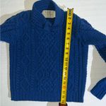 Aran Sweater Market Fisherman Wool Sweater Ireland Large Cream Blue Size XS Photo 7