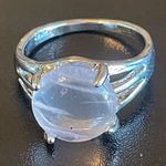 Round clear quart S925 silver ring size 8.5 Photo 0