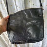 Tommy Bahama  Genuine Soft Leather Adjustable Strap Black Crossbody Bag Photo 3