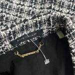 Elie Tahari  Double Breasted Tweed Novelty Blazer Jacket Black White Size L Photo 9