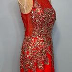 RANIA’S Collection Elegant Red Embellished Dress with Scarf Size 10 NWT Photo 5