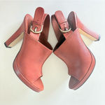 Cole Haan  Women's Brown Leather Pumps Peep Toe Slingback Block Heels Size 8 Photo 6