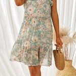 Sky Blue Floral Dress Size XL Photo 6