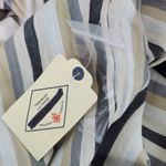 st. john's bay  Cotton Stripe Blouse NWT Size Medium Cream and Black Stripe Top Photo 7