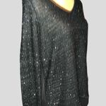 Design History  gorgeous black sweater top with silver sparkle design? New Photo 4