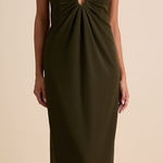 Lulus LULU’S Thula Dark Olive Cutout U-Bar Column Maxi Dress Photo 0