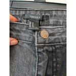 Forever 21  Womens Jeans Cropped Mid Rise with Raw Hem Black S Medium Photo 4