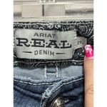 Ariat Medium Wash Embroidery Denim Jeans Low Rise Straight Size 29L Zip Logo Photo 2