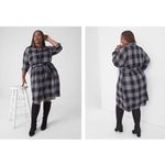 Lane Bryant Long-Sleeve Button-Down Belted Shirt Dress Photo 1