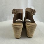 Unisa Espadrille Wedge Sandals Ankle Strap Peep Toe Taupe Beige Women6.5M Shoes Photo 3