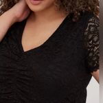 Torrid Black bodysuit Lace ruched NEW 3x stretch Photo 7